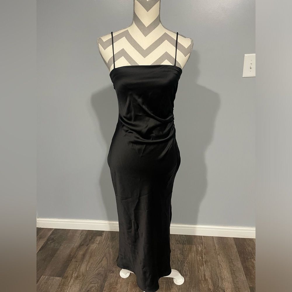 Sleek Zara black‎ Satin Dress